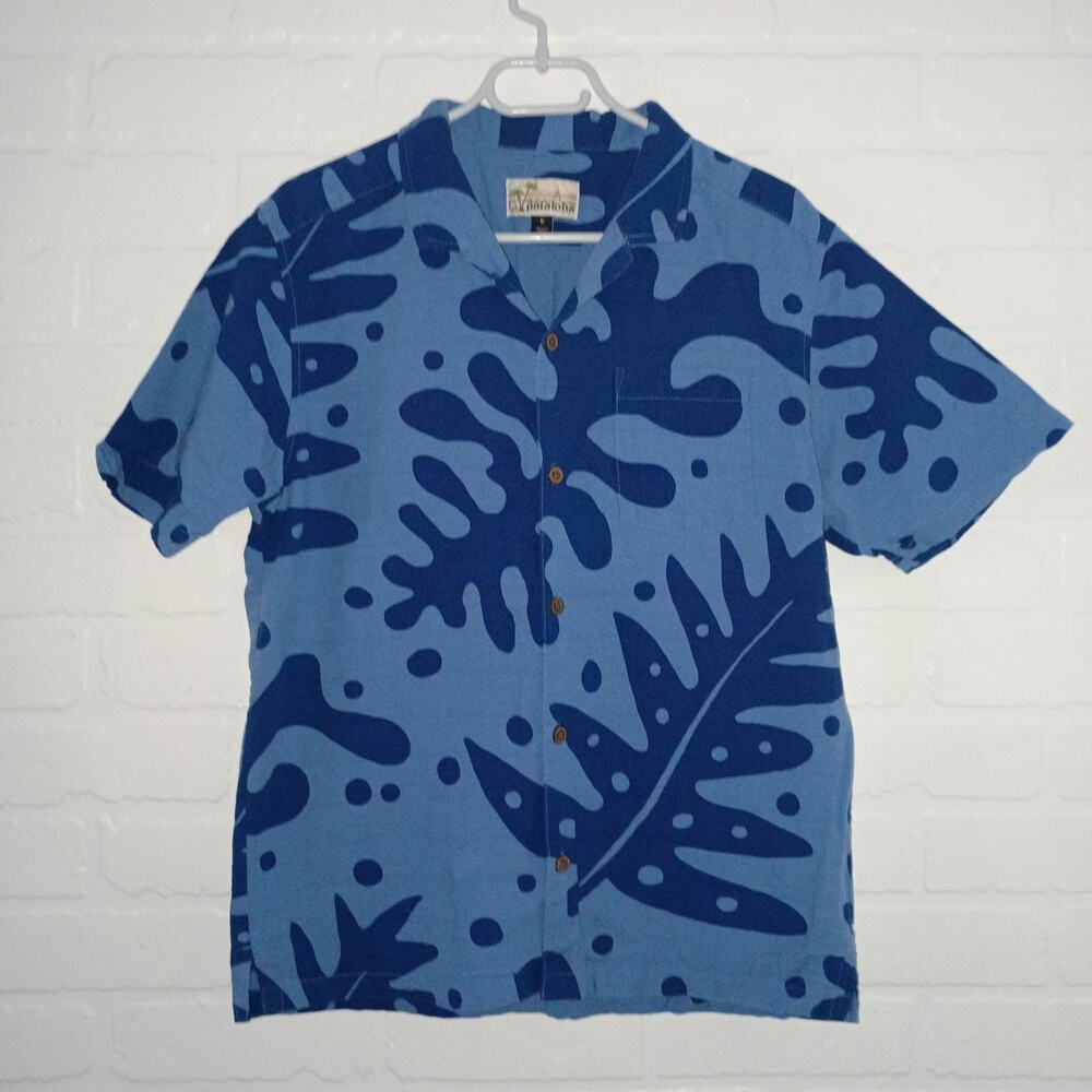 Patagonia Pataloha Shirt Mens M Hawaiian Organic Cotton Blue Discontinued Floral
